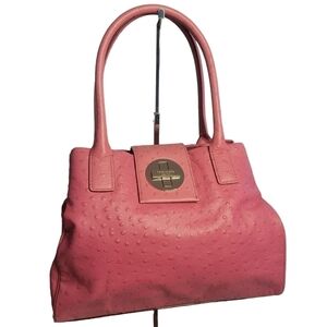 Kate Spade Bexley Stevie Ostrich Bag Turn-Lock